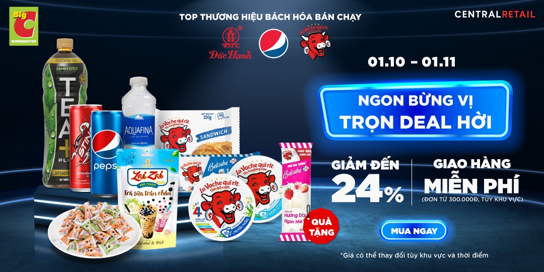 KHAI MÀN “SÂN KHẤU” VỚI ƯU ĐÃI GIẢM ĐẾN 29% TỪ TOP THƯƠNG HIỆU THỰC PHẨM NỔI ĐÌNH ĐÁM