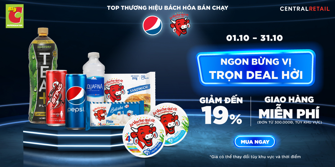 KHAI MÀN “SÂN KHẤU” VỚI ƯU ĐÃI GIẢM ĐẾN 19% TỪ TOP THƯƠNG HIỆU THỰC PHẨM NỔI ĐÌNH ĐÁM