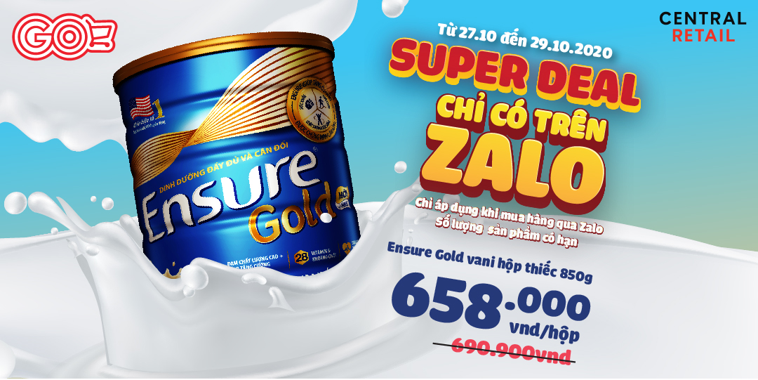 [TIN ĐỘC QUYỀN] MUA NGAY ENSURE GOLD 850G GIÁ SIÊU TỐT TẠI Big C - CHỈ 658.000 VND/LON 