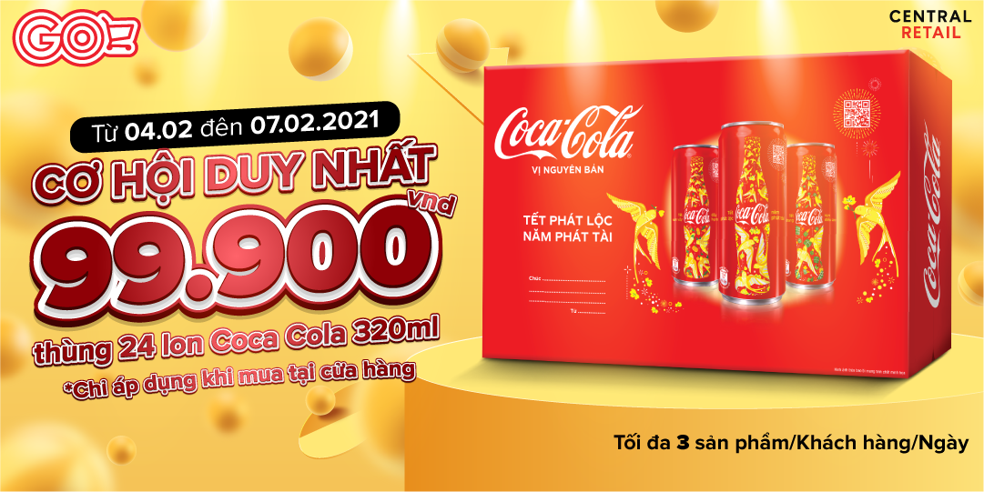 DÀNH RIÊNG CHO KHÁCH HÀNG THÀNH VIÊN | THÙNG 24 LON COCA GIÁ CHỈ 99.900VND CÀNG MUA CÀNG RẺ