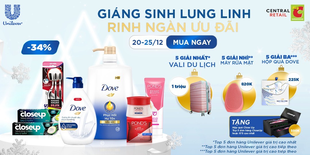 MỪNG GIÁNG SINH NÀY, MUA SẮM HĂNG SAY NHẬN QUÀ MÊ SAY CÙNG UNILEVER!