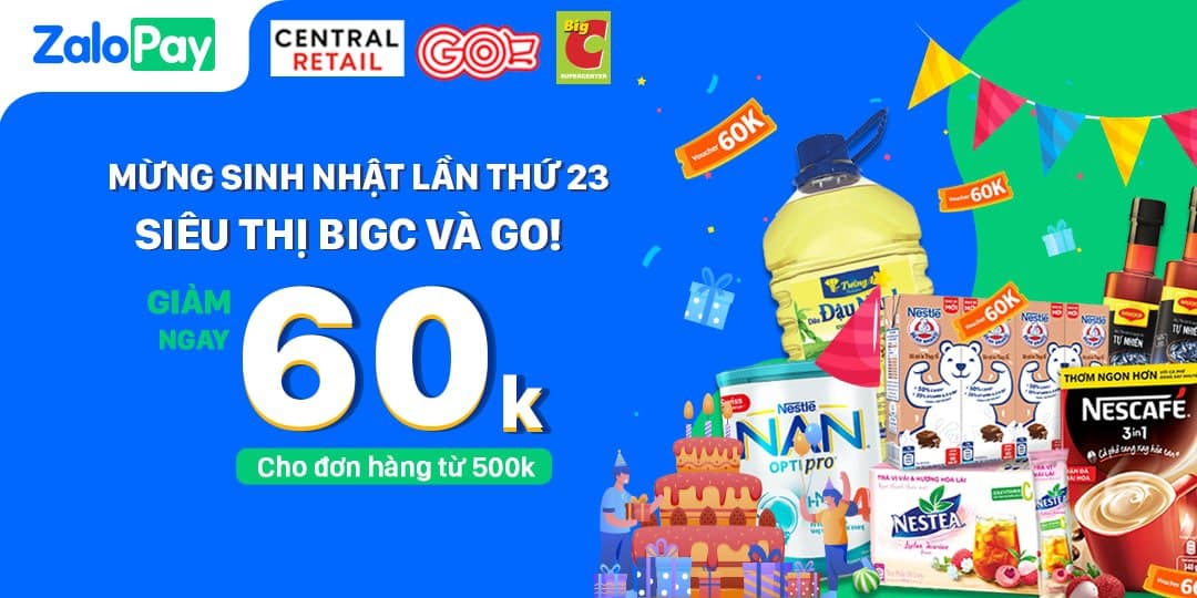 TƯNG BỪNG ĐÓN GO! TUỔI MỚI - ZALOPAY GIẢM SỐC 60.000VND