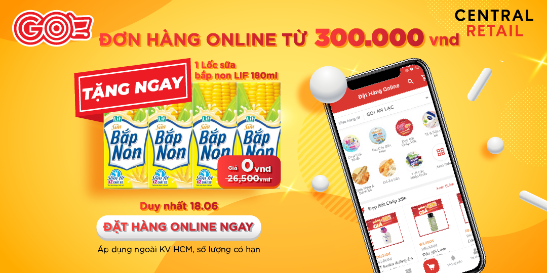 TẶNG 1 LỐC SỮA BẮP NON LIF CHO ĐƠN HÀNG ONLINE TỪ 300.000VND