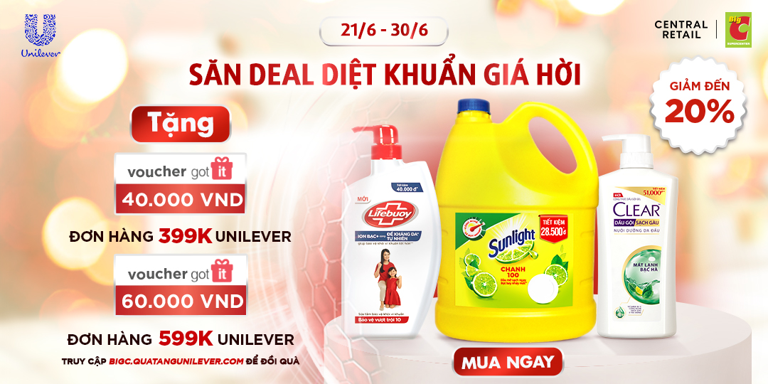 SĂN DEAL DIỆT KHUẨN GIÁ HỜI - GIẢM ĐẾN 20%