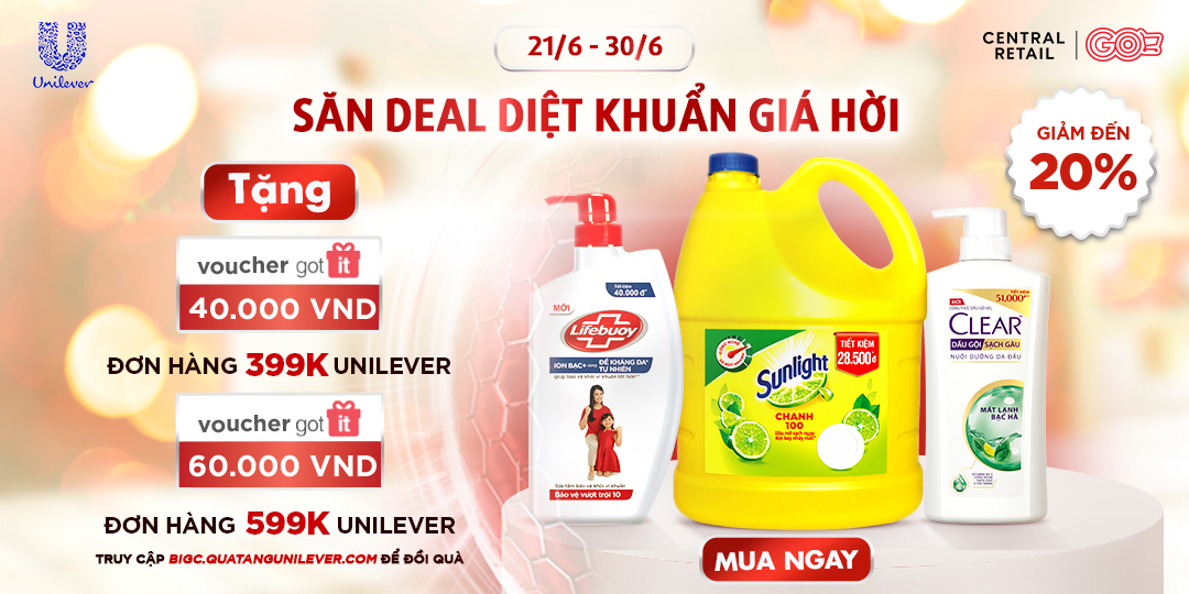 SĂN DEAL DIỆT KHUẨN GIÁ HỜI - GIẢM ĐẾN 20%