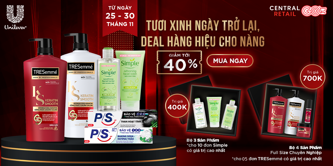 NGÀY TRỞ LẠI, “LỢI HẠI” HƠN XƯA CÙNG FLASHSALE 40% TRESEMMÉ & SIMPLE - CƠ HỘI TRÚNG THƯỞNG LÊN ĐẾN 8 TRIỆU ĐỒNG