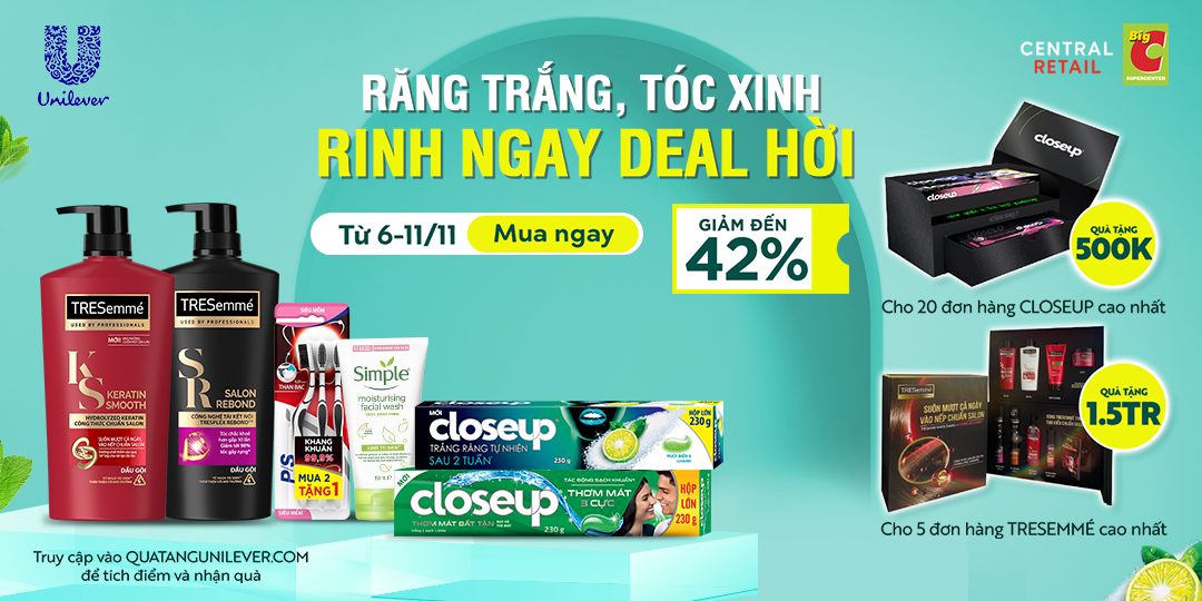 RĂNG TRẮNG, TÓC XINH RINH NGAY DEAL HỜI CÙNG UNILEVER