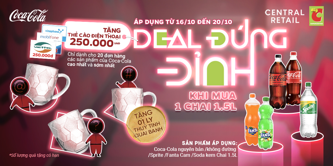 SĂN DEAL ĐÚNG ĐỈNH LẠI CÒN LỈNH KỈNH QUÀ TẶNG MANG VỀ, SALE HẤP DẪN LÊN TỚI 23% TỪ COCA COLA CHỈ CÓ TẠI Big C