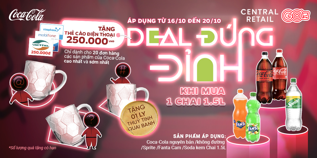 SĂN DEAL ĐÚNG ĐỈNH LẠI CÒN LỈNH KỈNH QUÀ TẶNG MANG VỀ, SALE HẤP DẪN LÊN TỚI 23% TỪ COCA COLA CHỈ CÓ TẠI GO!