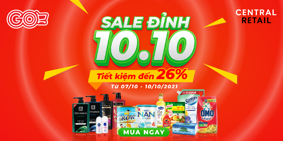 DEAL ĐỈNH 10.10 - NGÀY VÀNG ƯU ĐÃI BẠT NGÀN LÊN TỚI HƠN 26% CÙNG KHUYẾN MÃI HẤP DẪN