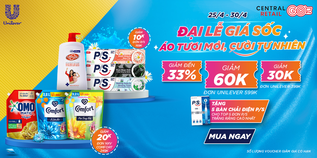 MƯA ƯU ĐÃI 5000 VOUCHER THƯƠNG HIỆU UNILEVER ĐỘC QUYỀN TRÊN APP GO! & BIG C