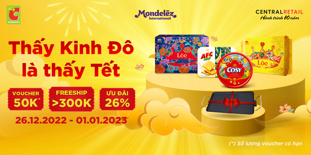 [ÁP DỤNG MUA ONLINE TẠI APP GO! & BIG C] RÔM RẢ BÁNH NGON, NHẬN QUÀ SIÊU CHẤT TỪ THƯƠNG HIỆU MONDELEZ