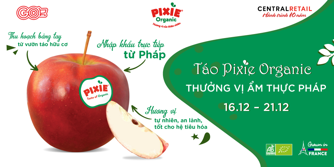 [ÁP DỤNG MUA ONLINE TẠI APP GO! & BIG C] TÁO PIXIE ORGANIC THƠM NGỌT, MỌNG NƯỚC CHÍNH THỨC CẬP BẾN PHIÊN CHỢ ONLINE GO! & BIG C