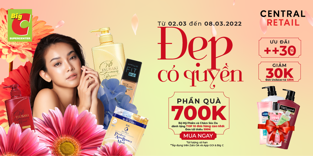 MỪNG 8/3 PHÁI ĐẸP CÓ QUYỀN, ƯU ĐÃI ++30% ĐỂ NGÀY CÀNG ĐẸP HƠN