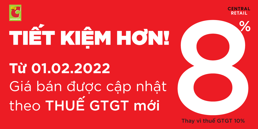 THÔNG BÁO GIẢM VAT XUỐNG CÒN 8% - MUA SẮM CÀNG THÊM TIẾT KIỆM