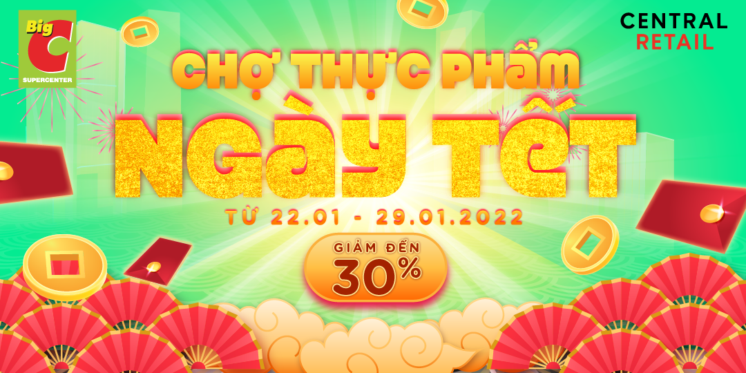 ĐỒNG LOẠT GIẢM GIÁ ĐẾN 30%, MUA SẮM TẾT THẢ GA TẠI CHỢ THỰC PHẨM BIG C