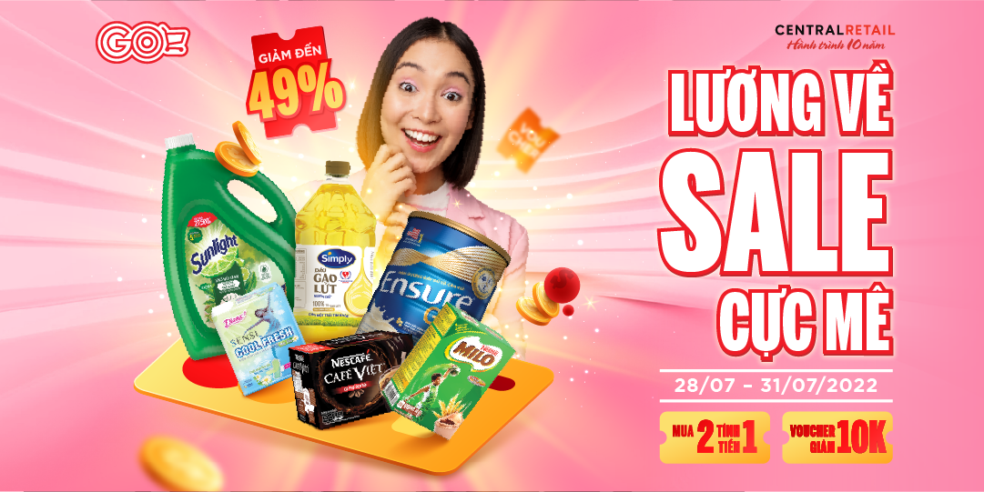 Săn sale 49%+++ đón lương về, nhận thêm ưu đãi MUA 2 TÍNH TIỀN 1 & quà tặng tại GO!