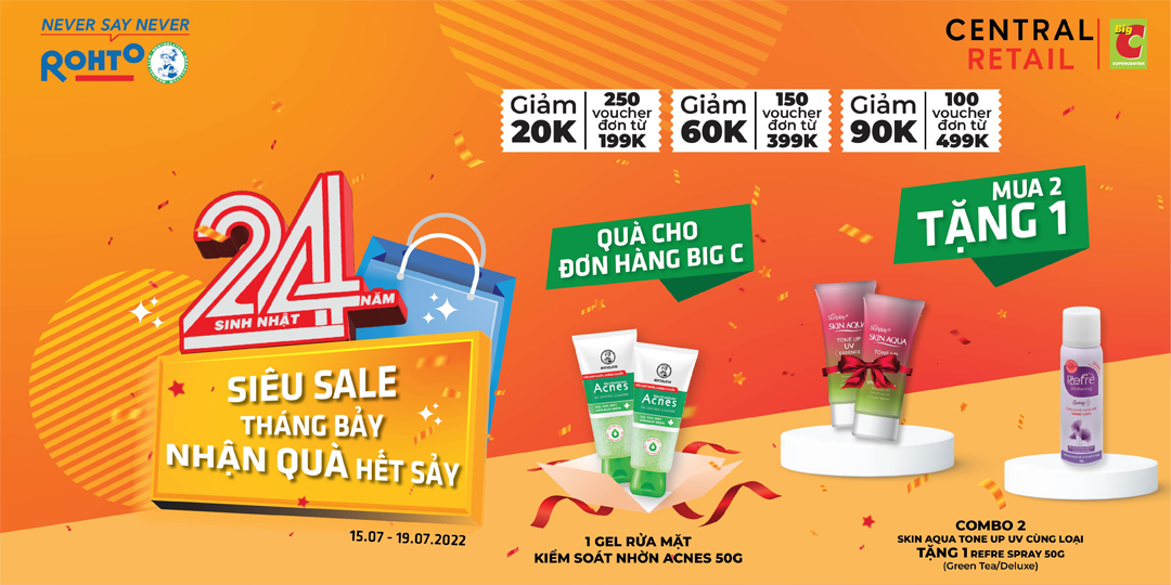 BIG C KHUYẾN MÃI CHẤT, ROHTO TUNG DEAL CỰC GẮT