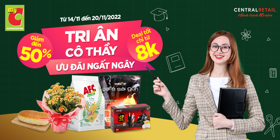 TRI ÂN THẦY CÔ, BIG C HIẾN KẾ NGÀN QUÀ Ý NGHĨA CHỈ TỪ 8K