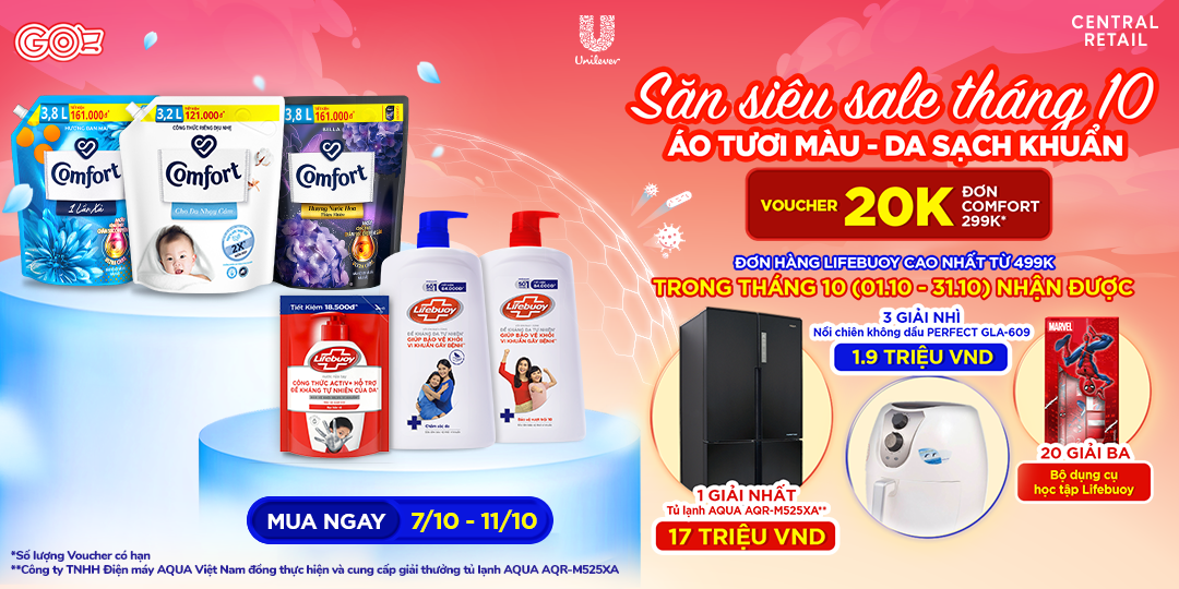 TRIỆU DEAL VỀ TAY, CÙNG UNILEVER SĂN SALE THÁNG 10 - SALE ĐẬM ĐẾN 37% 