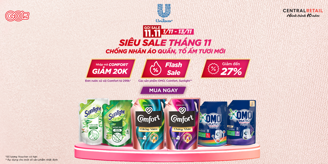 THÁNG 11 VỪA ĐẾN, UNILEVER TUNG FLASHSALE TỚI BẾN, VOUCHER KHỦNG CHẬM TAY LÀ HẾT!