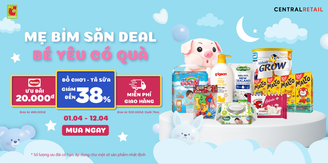 [ÁP DỤNG KHI MUA ONLINE TẠI APP GO! & BIG C VÀ ZALO OA] MÁCH MẸ ƯU ĐÃI SỐC - BÉ NHẬN THÊM QUÀ TO