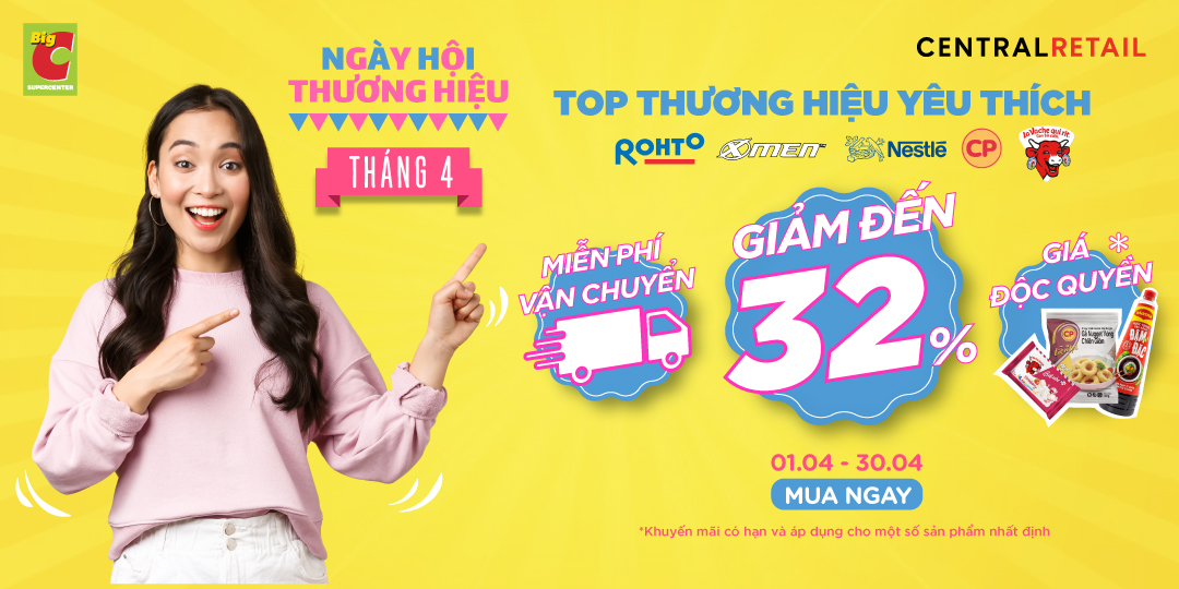 [ÁP DỤNG KHI MUA ONLINE TẠI APP GO! & BIG C VÀ ZALO OA] THƯƠNG HIỆU GIẢM MẠNH - OANH TẠC ĐƯỜNG SALE THÁNG 4