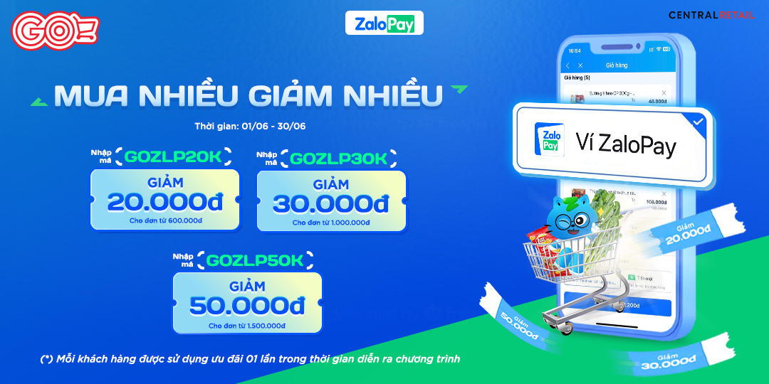 ĐẶT HÀNG GO! & BIG C NGAY TRÊN ZALO - THANH TOÁN ZALOPAY GIẢM ĐẾN 50.000Đ