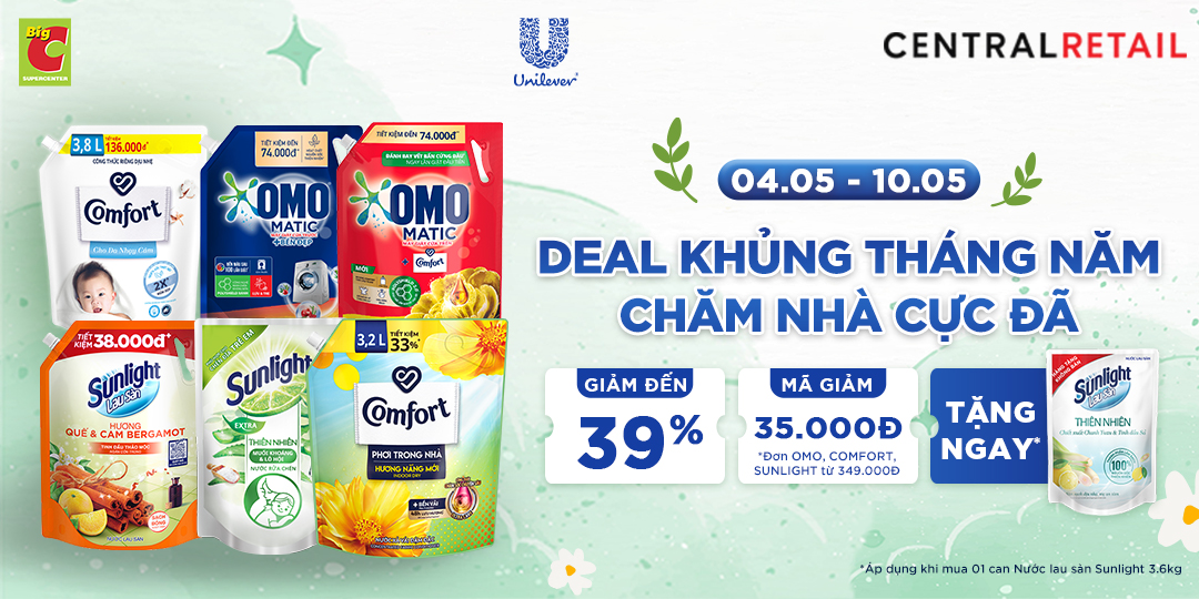 [ÁP DỤNG KHI MUA ONLINE TẠI APP GO! & BIG C VÀ ZALO OA] UNILEVER TUNG ƯU ĐÃI NÓNG NHƯ THỜI TIẾT MÙA HÈ