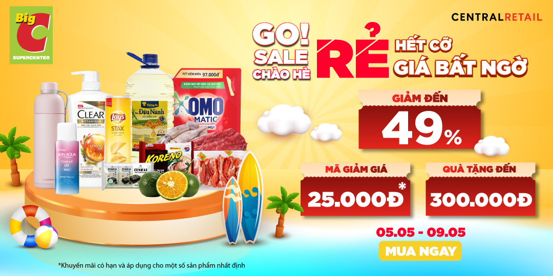 [ÁP DỤNG KHI MUA ONLINE TẠI APP GO! & BIG C VÀ ZALO OA] SIÊU SALE NGÀY ĐÔI - TẶNG ƯU ĐÃI GIẢM ĐẾN 49%