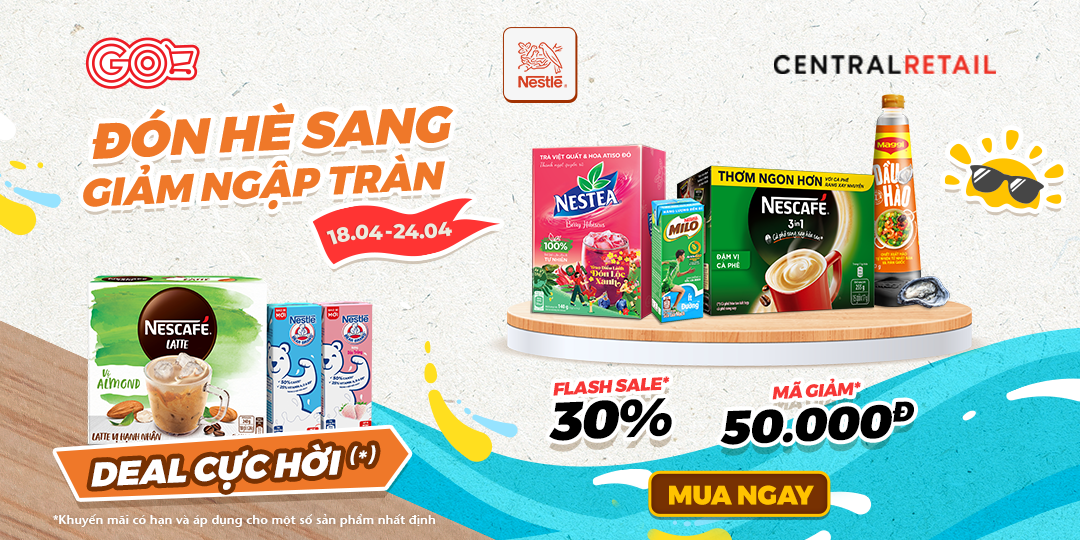 [ÁP DỤNG KHI MUA ONLINE TẠI APP GO! & BIG C VÀ ZALO OA] NẠP NHIỆT NGÀY HÈ CÙNG NESTLÉ ƯU ĐÃI NÓNG ĐẾN 30%