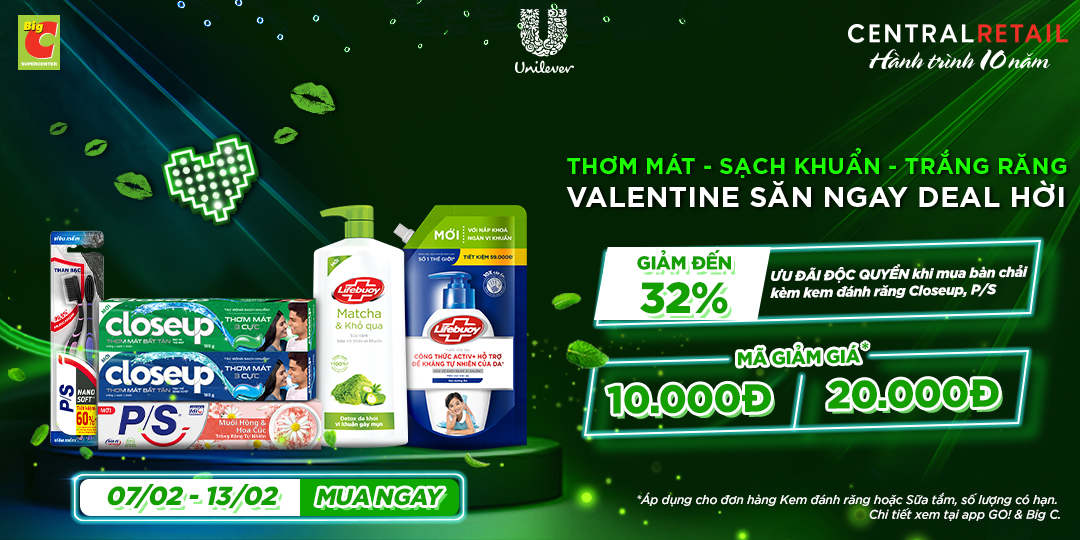 [ÁP DỤNG MUA ONLINE TẠI APP GO! & BIG C] TÚT LẠI THẦN THÁI - SĂN DEAL UNILEVER LÀ CHÂN ÁI