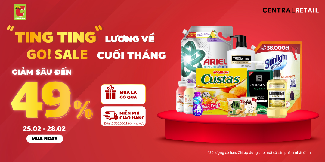 [ÁP DỤNG KHI MUA ONLINE TẠI APP GO! & BIG C VÀ ZALO OA] SALE KHỦNG MỪNG LƯƠNG VỀ - GO! & BIG C TUNG HÀNG NGÀN ƯU ĐÃI GIẢM SÂU ĐẾN 49%