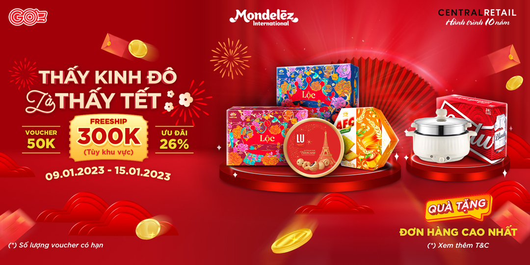 [ÁP DỤNG KHI MUA ONLINE TẠI APP GO! & BIG C] MONDELEZ ƯU ĐÃI SIÊU KHỦNG - SẮM TẾT ĐỦ ĐẦY TẶNG QUÀ HẾT Ý