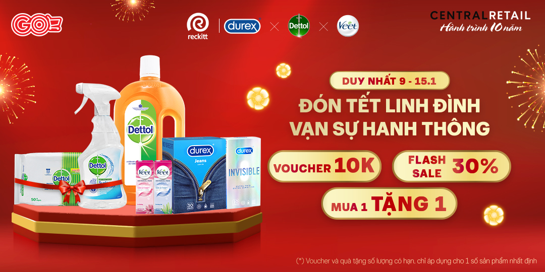 [ÁP DỤNG MUA ONLINE TẠI APP GO! & BIG C] TIẾP SỨC HẦU BAO CUỐI NĂM - DETTOL, DUREX & VEET TUNG HẾT MỌI DEAL ĐỈNH ĐẾN 30%