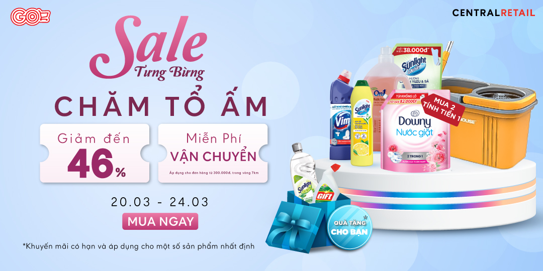 [ÁP DỤNG KHI MUA ONLINE TẠI APP GO! & BIG C VÀ ZALO OA] CHĂM NHÀ THÊM KHỎE, VÍ THÊM NHẸ CHI - CÙNG SIÊU ƯU ĐÃI GIẢM HẾT Ý ĐẾN 46%