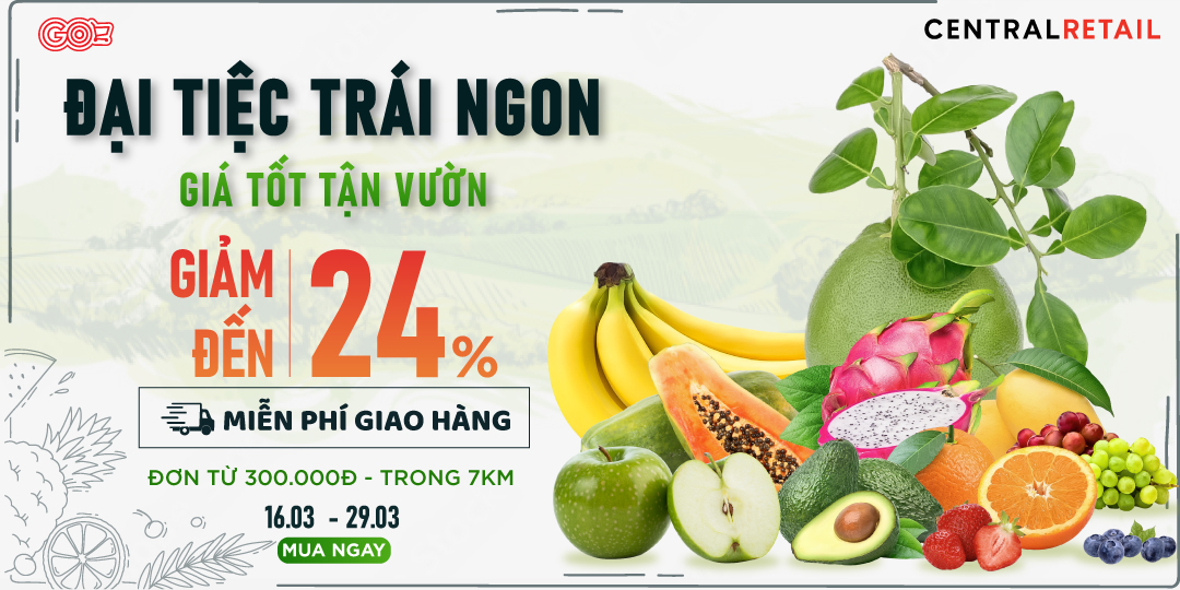 [ÁP DỤNG KHI MUA ONLINE TẠI APP GO! & BIG C VÀ ZALO OA] MỞ CỔNG VƯỜN TRÁI CÂY TRĨU QUẢ - NẠP DƯỠNG CHẤT THẢ GA, TIẾT KIỆM THA HỒ ĐẾN 24%