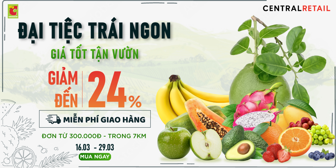 [ÁP DỤNG KHI MUA ONLINE TẠI APP GO! & BIG C VÀ ZALO OA] MỞ CỔNG VƯỜN TRÁI CÂY TRĨU QUẢ - NẠP DƯỠNG CHẤT THẢ GA, TIẾT KIỆM THA HỒ ĐẾN 24%