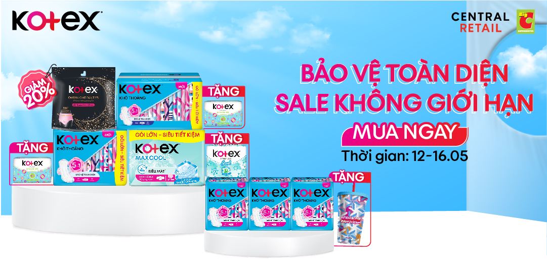 SẢN PHẨM THIẾT YẾU CỦA PHÁI ĐẸP - FLASHSALE KOTEX ƯU ĐÃI ĐẾN 20%