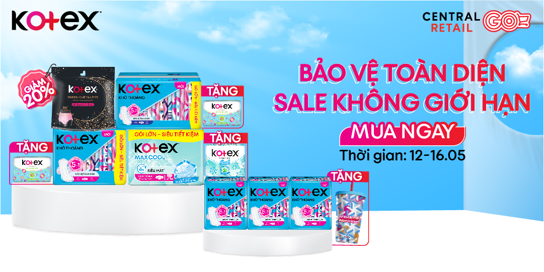 SẢN PHẨM THIẾT YẾU CỦA PHÁI ĐẸP - FLASHSALE KOTEX ƯU ĐÃI ĐẾN 20% 