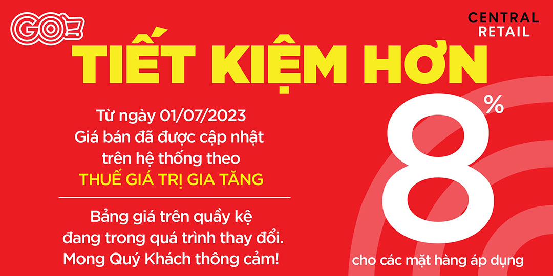 THÔNG BÁO GIẢM VAT XUỐNG CÒN 8% - MUA SẮM CÀNG THÊM TIẾT KIỆM