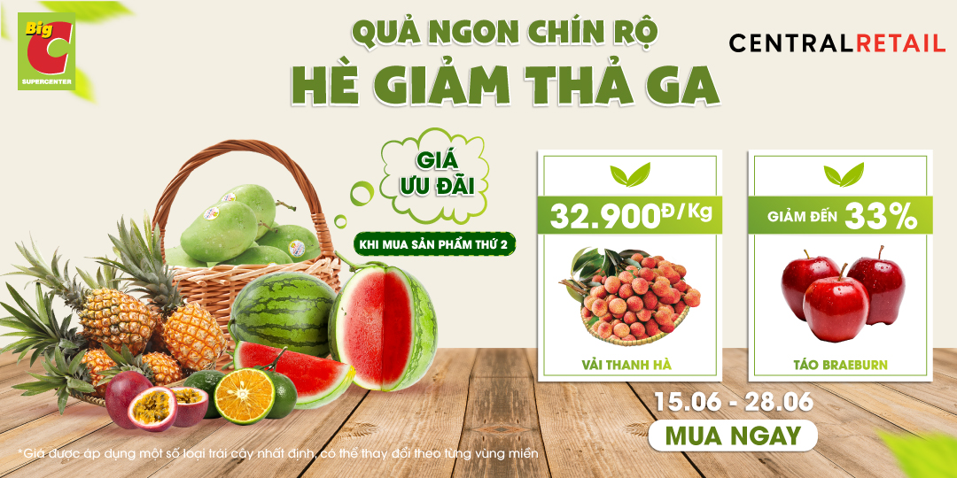 MỜI CẢ NHÀ TRÁI CÂY TƯƠI NGON CÙNG DEAL ĐẾN 33% BAO ĐÃ