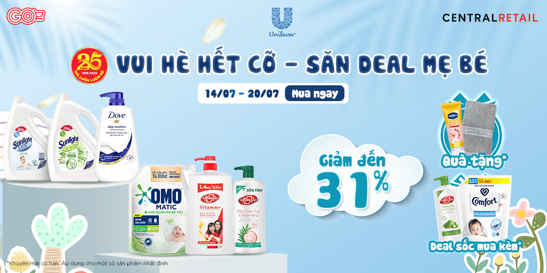 TƯNG BỪNG LỄ HỘI CHĂM SẮC ĐẸP CÙNG UNILEVER GIẢM ĐẾN 31% 