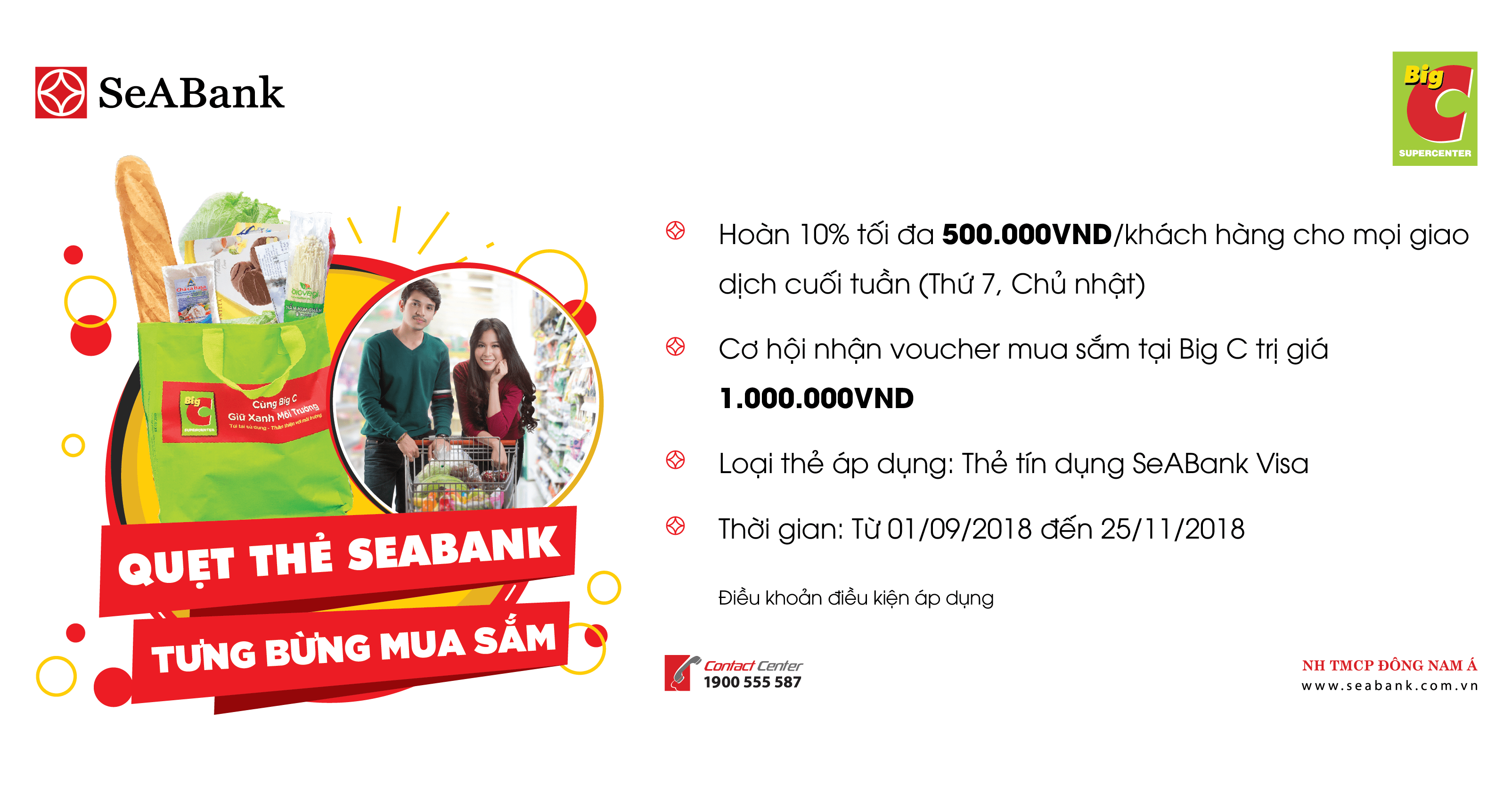 With SeABank,  get cash back 10% and lucky draw