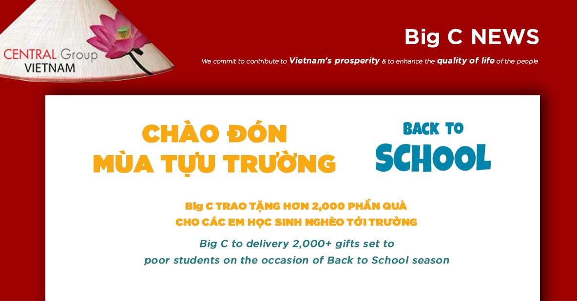An exciting back-to-school season with more than 2,200 gift sets from Central Group Viet Nam to poor aspiring students