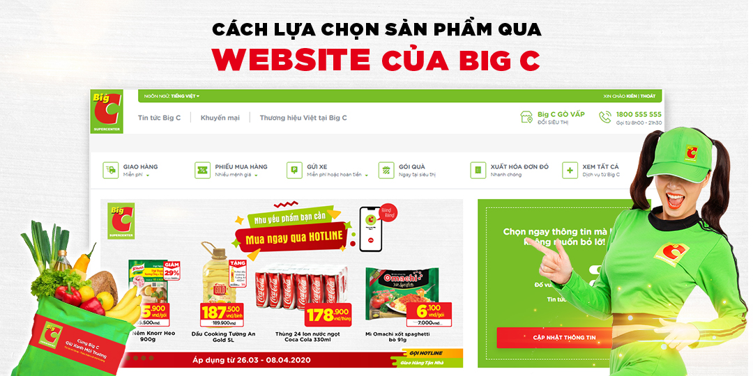 Hướng dẫn đặt hàng qua Hotline - Big C