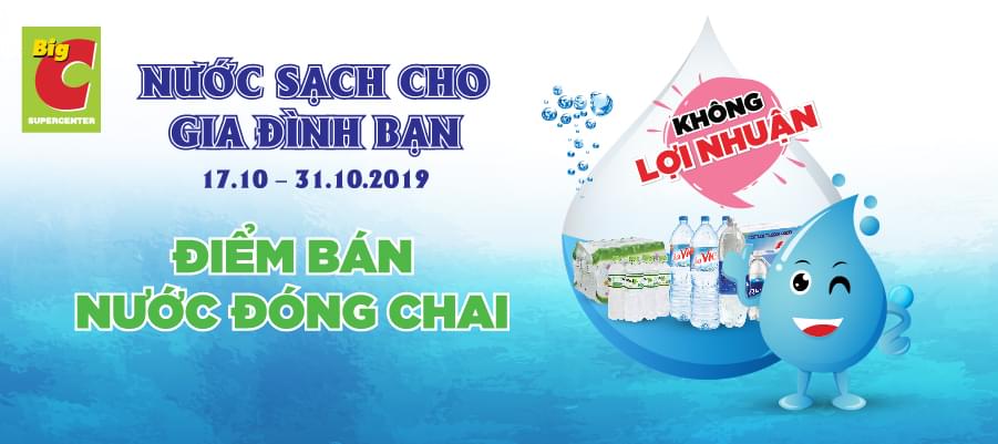 Big C hỗ trợ bán nước đóng chai không lợi nhuận