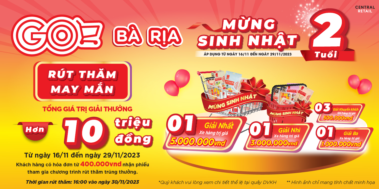 TƯNG BỪNG SINH NHẬT MỪNG GO! BÀ RỊA 2 TUỔI