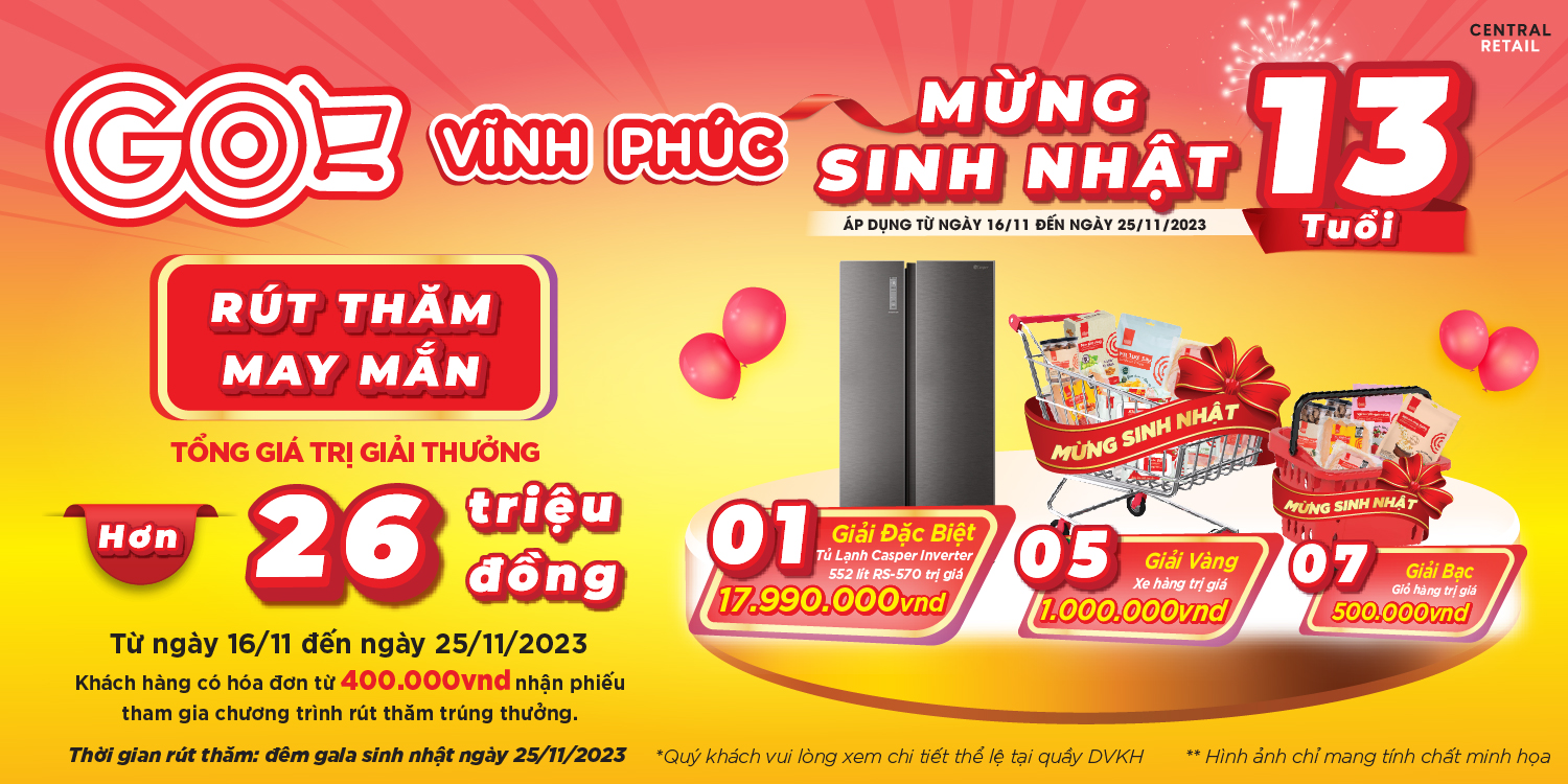 TƯNG BỪNG SINH NHẬT MỪNG GO! VĨNH PHÚC 13 TUỔI