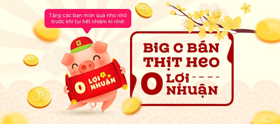 Big C to sell pork at zero profit from 28 December to Lunar New Year